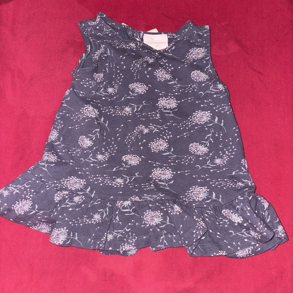 Savannah Blue Floral Ruffle Tank